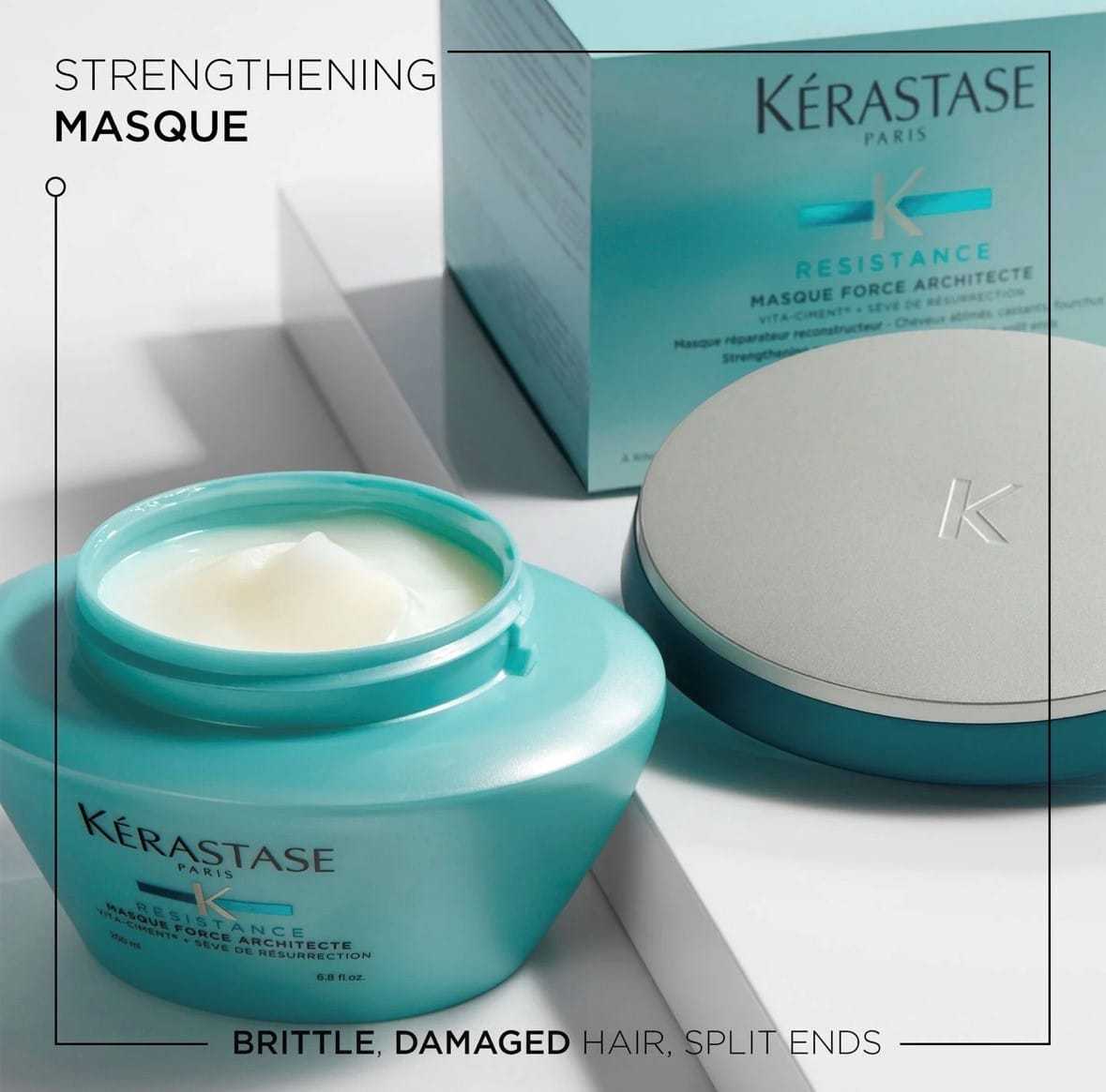 Kérastase Resistance hair mask for strengthening brittle, damaged hair.